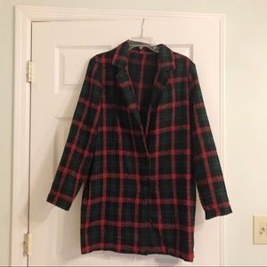 ASOS Red, Green, and Black Tweed-Style Jacket